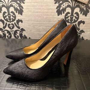 Carolinna‎ Espinosa Black Ponyhair heels Size 6.5 / 37